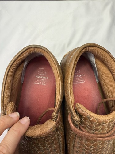 Twisted X Men 10M Chukka Boots Driving Moccasin Tan Bomber Basket Weave Shoes - Picture 12 of 13