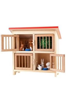 Dregeno Easter Figures - Rabbit Hutch - 5''H x 5''W x 3''D