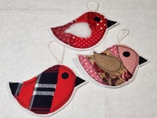 59-3 Vintage Style quilt Patchwork Bird ornaments NEW handmade Cottage Core
