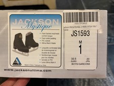 Jackson Ultima Mystique JS1593 Boy's Figure Ice Skates - Size 1M, Black, Mark II