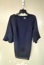 NWT VINCE CAMUTO NAVY DRESS SIZE 6 FLUTTER SLEEVE