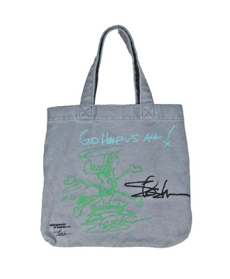 WHATEVER IT TAKES SLASH GUNS N ROSES Gray Canvas Tote Bag