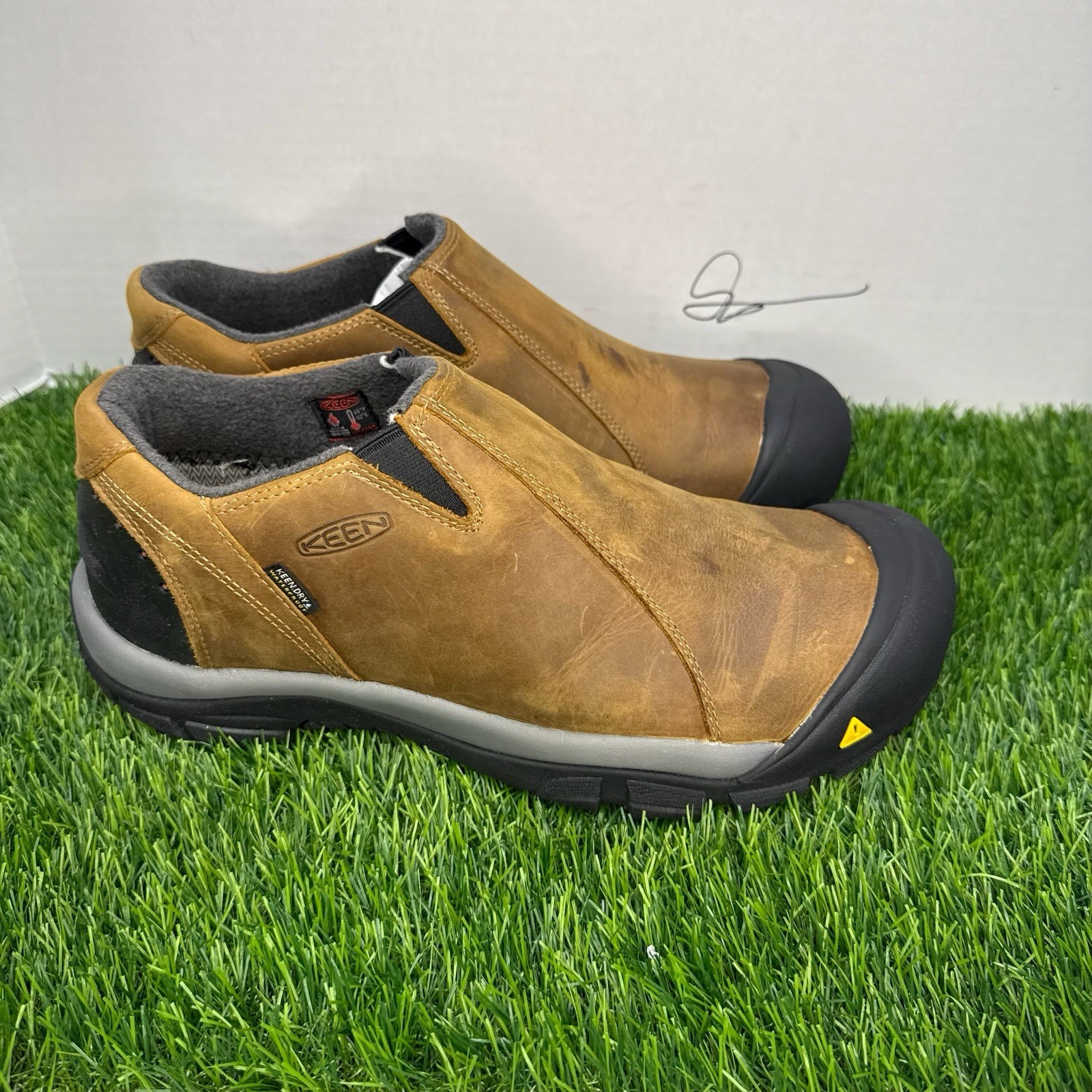 Scarpe mocassino Keen uomo 11 Brixen basse WP ardesia mazza marrone slip on