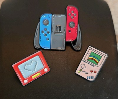 Nintendo Switch Joy Con Game Boy Etch A Sketch Pin Set Retro Gaming Novelty 509 