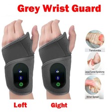 USB Rechargeable Heate Wrist Massager with Vibrations Hand Brace for Pain Relief
