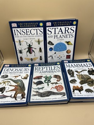Lot Of 5 Smithsonian Handbooks Reptiles, Dinosaurs, Insects, Stars, Mammals