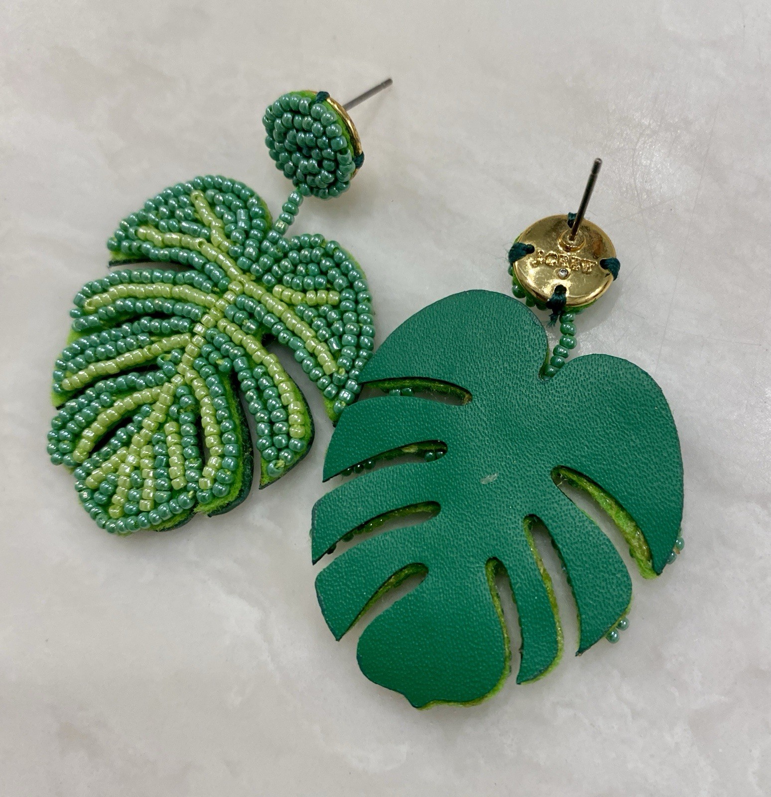 J. Crew Beaded Leaf Statement Earrings - image 3
