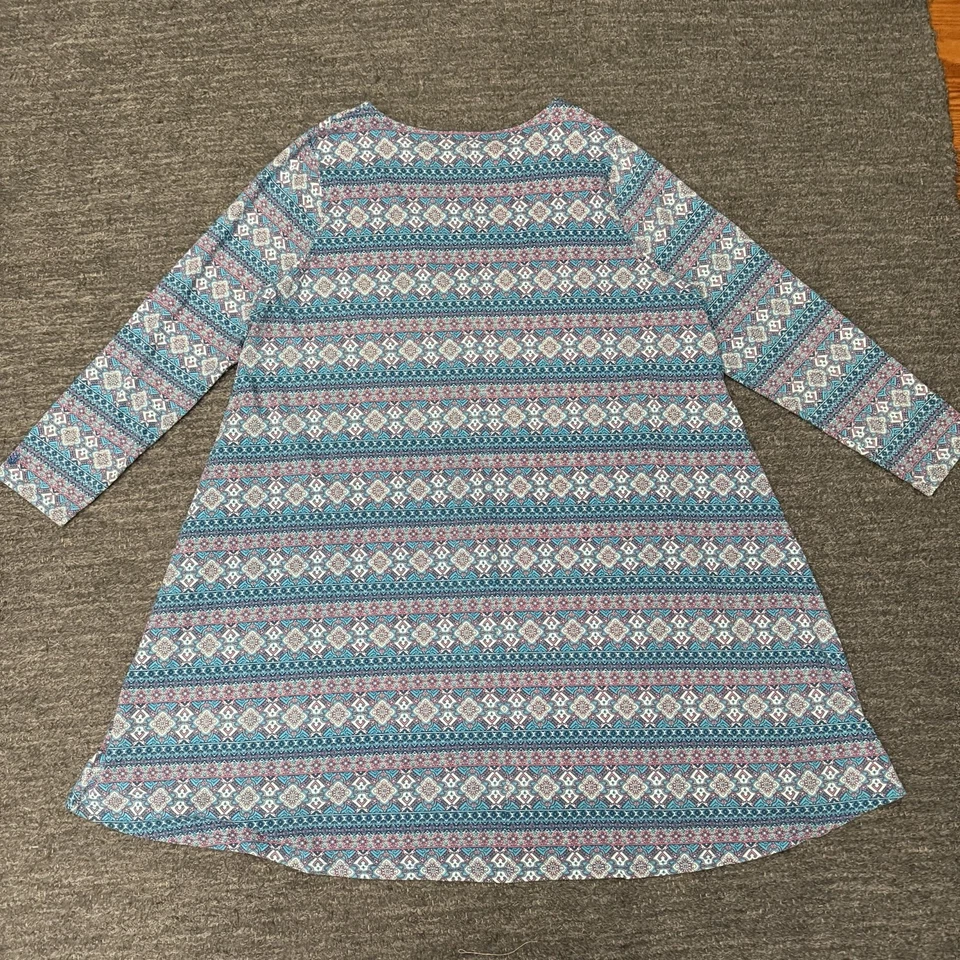 Vestido Coolibar Mujer 2XL XXL Azul Funda Geométrica Bambú Midi UPF 50 Playa Foto 2 de 4