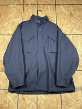 Vtg 90s Propper Cold Weather Field Coat Mens Large Navy Military M65 Jacket EUC
