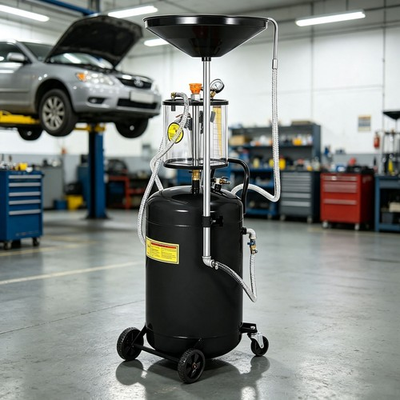 #ad 20 Gallon Portable Waste Oil Drain Tank Air Operated Drainage Adjustable Height $170.59