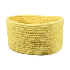 Small Rope Basket 8.3x5.9x4.7 Inch Small Woven Basket Rectangular Yellow