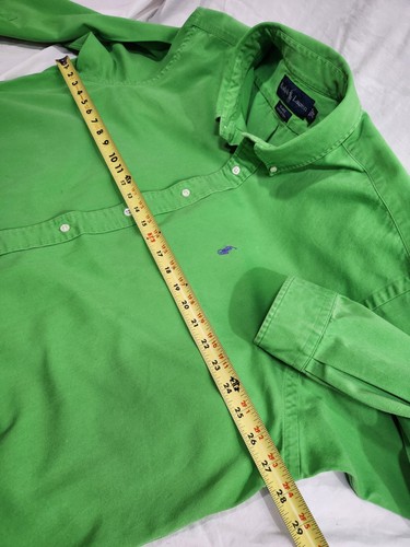 Ralph Lauren Mens XL Blake 100% Cotton Bright Green Solid Heavy-wt Button-down - Bild 6 von 7