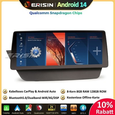 12,3'' Qualcomm 128GB Android 14 Autoradio für BMW X1 E84 CIC GPS DAB+ CarPlay 4G