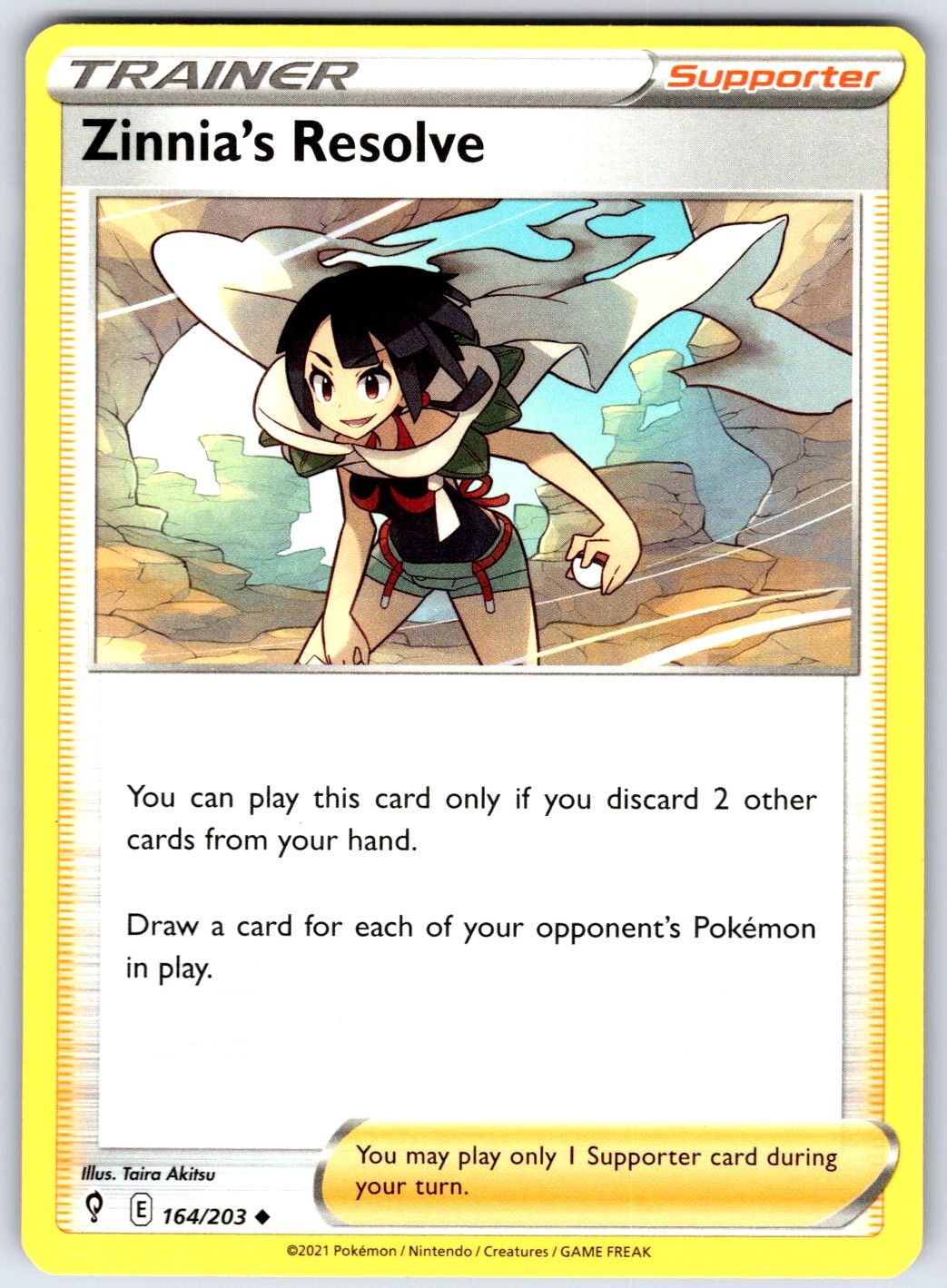 ZINNIA'S RESOLVE - Pokemon - 164/203 Evolving Skies - NM/M