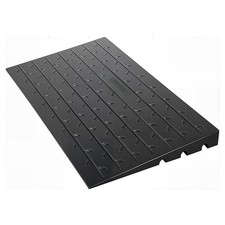 VEVOR 4" Rise Rubber Threshold Ramp, 3 Channels 41.8"L x 24"W x 4"H, Black