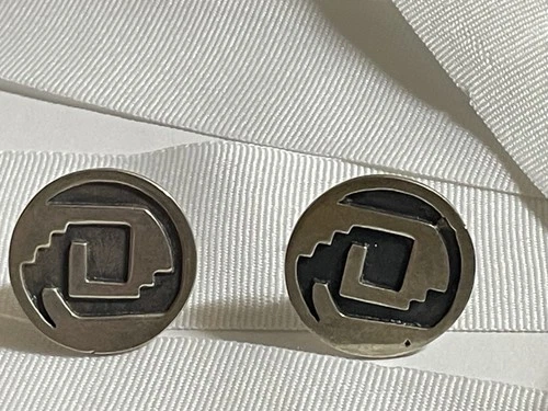 Taxco Vintage Pyramid Cufflinks RMS Sterling Silver Aztec Maya Mexico Statement