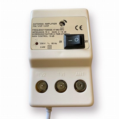 ASWO 907004 TV Antenna Amplifier for 2 Devices