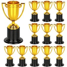 12 PCS Mini Gold Trophies Winner Gold Achievement Trophies Golden Award Troph...