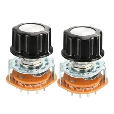 2pcs 3P4T 3 Pole 4 Throw Single Deck Band Channel Rotary Switch Selector