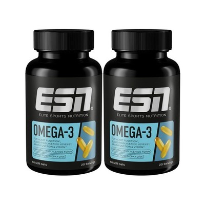 ESN Super Omega 3 2 x 60 Kapseln hochdosiert Fischöl mit 400 mg EPA und 300 mg
