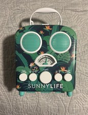 Sunny Life Portable Beach Speaker With AM/FM Radio Smartphone Holder Blue