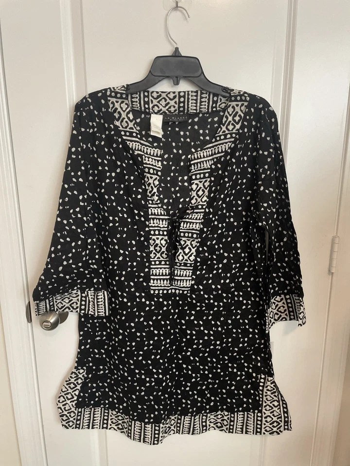 Купальник женский La Blanca кимоно накидка черный белый размер L - Изображение 2 из 4