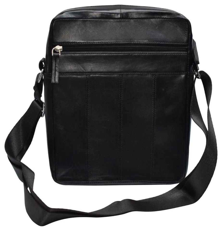 Bolso Bandolera Mensajero de Cuero Genuino para Hombres Correa Ajustable Informal Foto 3 de 4