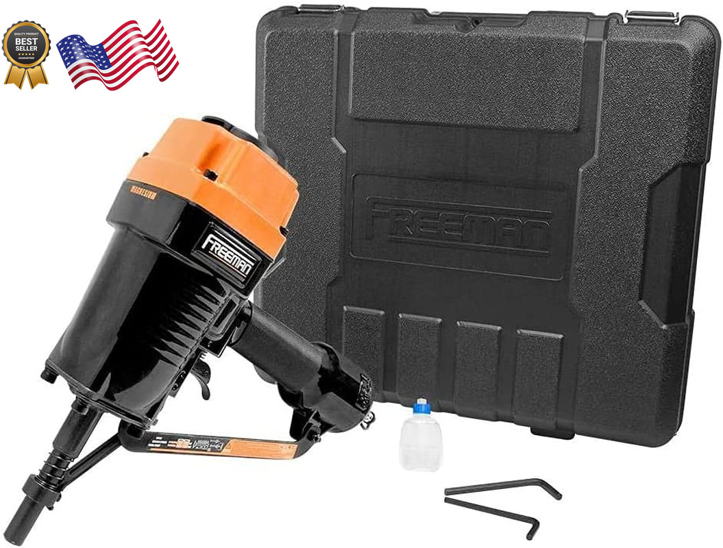 Freeman PSSCP Pneumatic 3 Single Pin Concrete Nailer with Case Heavy Duty Air