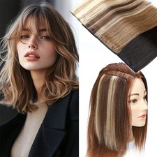 THICK 100 Real Remy Clip In Human Hair Extensions Mini Weft Side Pad Hairpieces