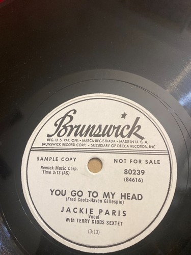 JACKIE PARIS -YOU GO TO MY HEAD/COOL BLUES - 第 1/5 張圖片