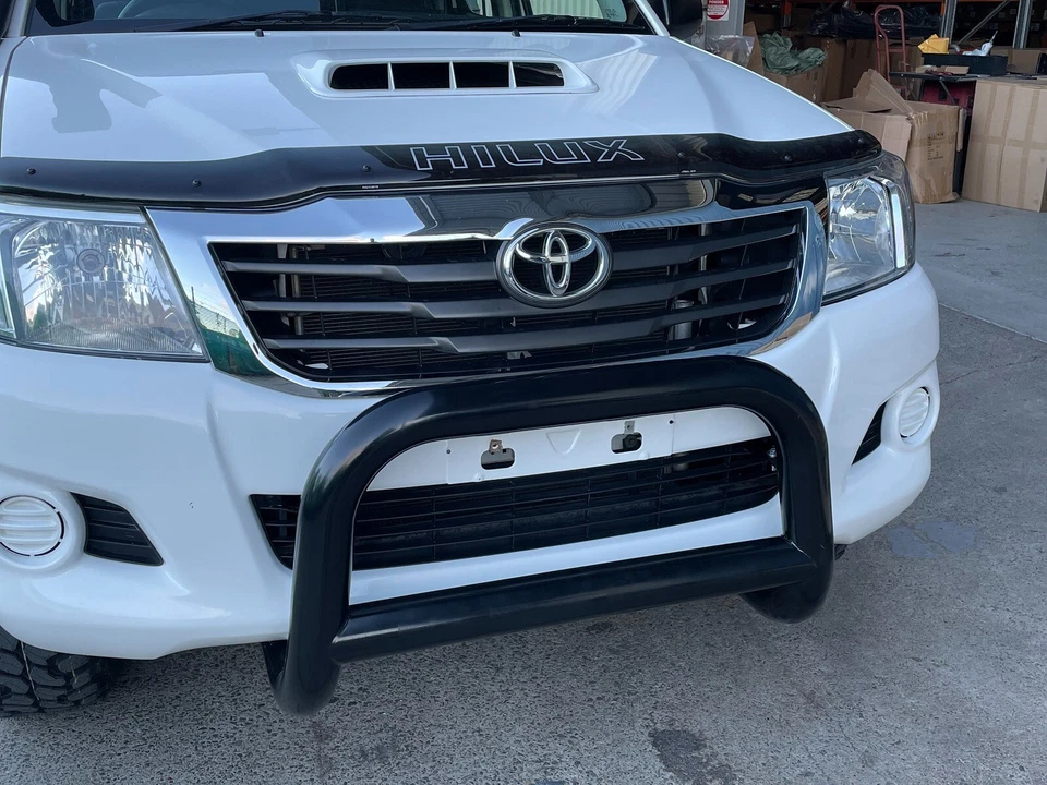 3' Nudge Bar Gloss Black Steel Grill Guard for Toyota Hilux N70 2005-15 4WD 2WD - image 2 of 4
