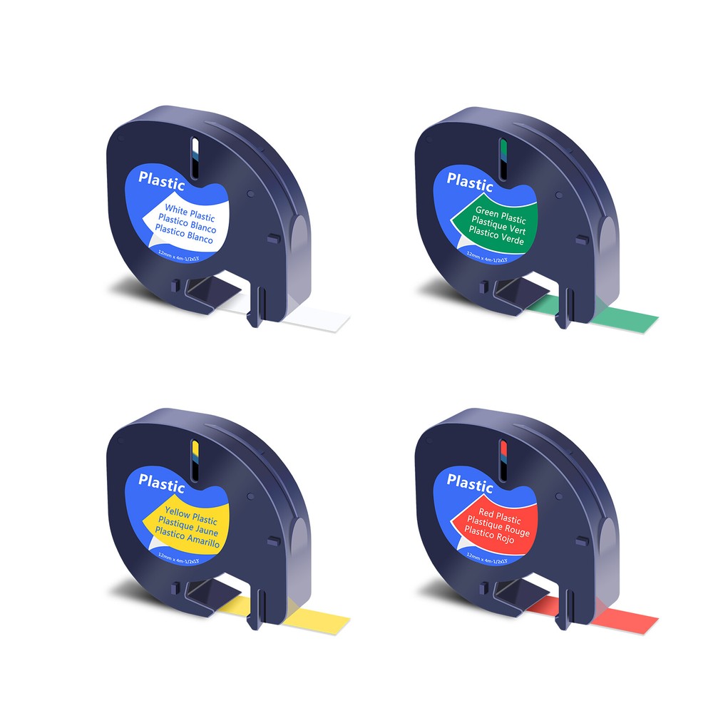 4PK Refills Plastic Label Tape for DYMO LetraTag 91331 91332 91333 91334 White 4PK Refills Plastic Label Tape for DYMO LetraTag 91331 91332 91333 91334 White