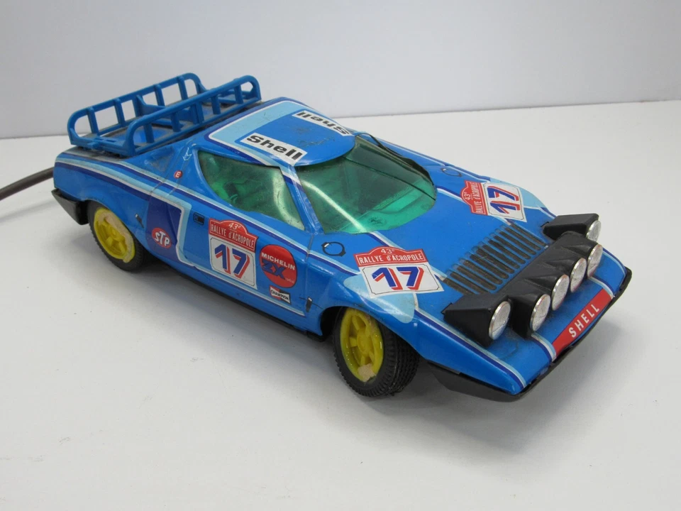 🏁  Tin Litho BLUE RACE CAR Sports CAR  JOUSTRA Rallye D'Acropole-  FRANCE #X2 - Image 2 of 4