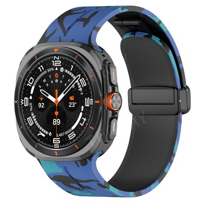 Metal Magnetic Buckle Strap For Samsung Galaxy Watch 7 Ultra 47mm Silicone Band
