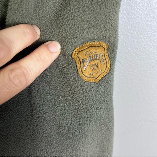 Eddie Bauer jacket men's XXL outdoor Work Wear green vtg fleece leather Chore - Picture 11 of 16