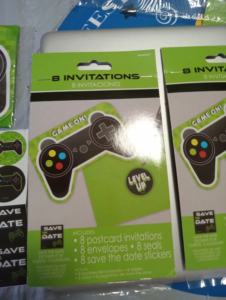 29 Game On Birthday Party Invitations Controller Video Gaming Level Up Save Date - Image 3 of 4