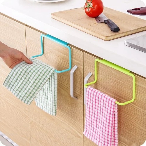 Towel Rack Hanging Holder โ Over Cabinet Door Organizer for Bathroom & Kitchen - Picture 16 of 27