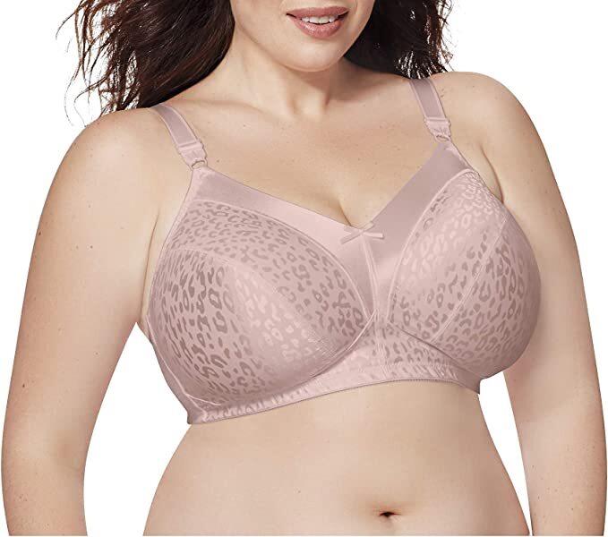 Just My Size Full Coverage, Leopard Satin, Wirefree Plus-Size Bra