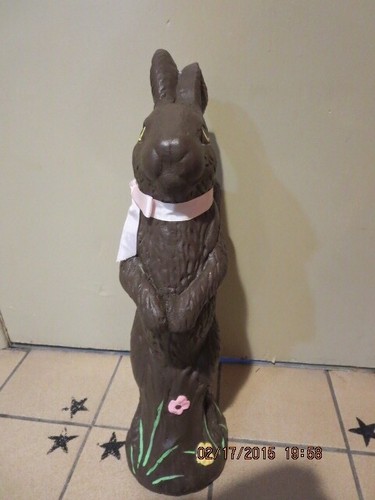 LARGE CERAMIC EASTER BUNNY WITH BAKET OF EGGS--22" HIGH--#E2A-6 - Picture 13 of 24