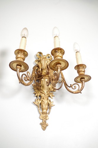 Paire d'appliques style Louis XVI bronze doré - Picture 10 of 11