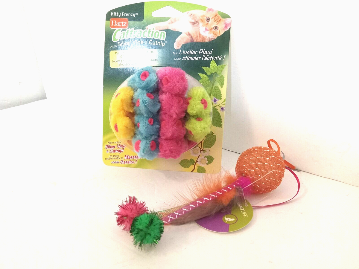 Hartz Cattraction Kitty Frenzy Cat Toy 12 Silver Vine Catnip