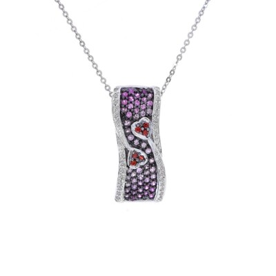 0,60 ct.tw mehrfarbiger Topas und Diamant Akzent Anhänger 14K Gold