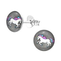 1 Paar Ohrringe Ohrstecker 925 Sterling Silber Einhorn