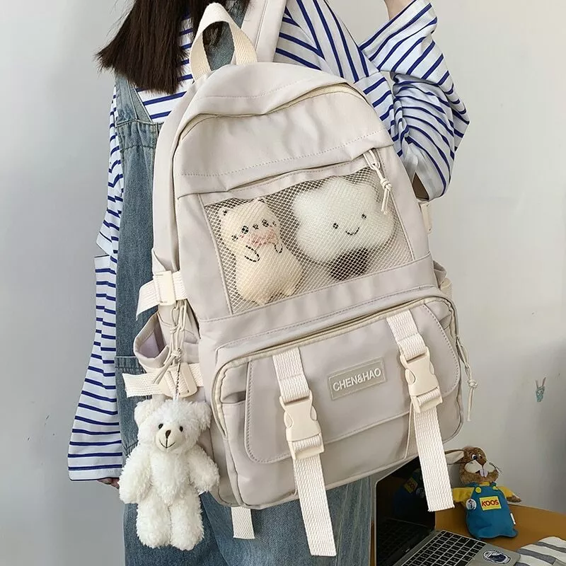 Trendy Backpack Cute Nylon Waterproof School Bag Teenager Girls Kawaii Bags Uk