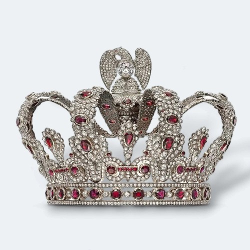 Vintage style 925 Sterling Silver Ruby Cubic Zircon Princess Marie Louise Parure