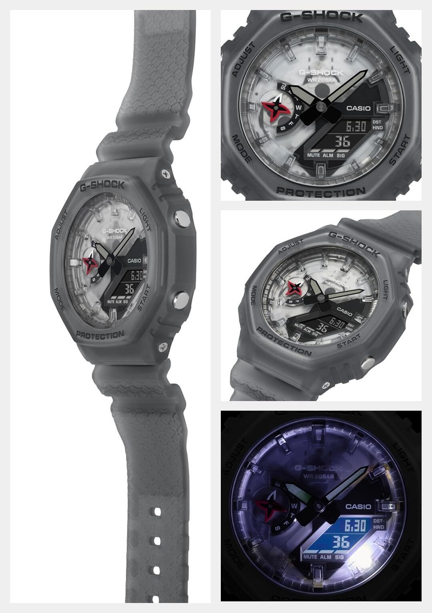 CASIO G-SHOCK GA-2100NNJ-8AJR Ninja Men Watch Gray Resin Band Day