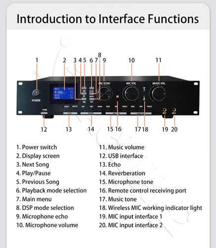 K600 I520 TV home KTV speaker karaoke professional amplifier all-in-one machine - Picture 19 of 20