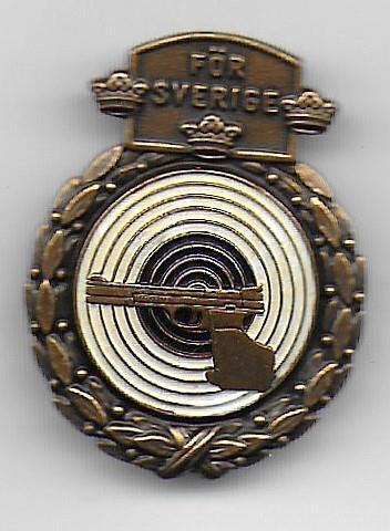 Standard Sport Pistol Bronze For Sweden Gun Original Shooting Federatio Pin - Picture 1 of 1