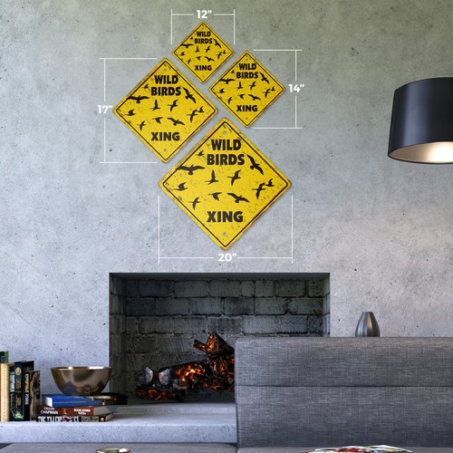Wild Birds Vintage Crossing Sign Xing Plastic Rustic Tall bird lover watcher aud - Picture 2 of 4