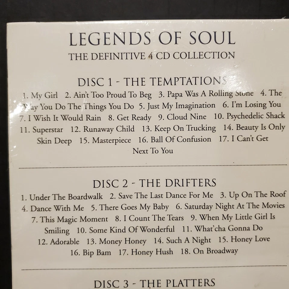 rare LEGENDS SOUL 4 CD Definitive Collection Tempations Drifters Platters SEALED - Image 3 of 4